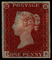 GRAN BRETAGNA 1841  1d PALE RED BROWN WORN PLATE PRISTINE MINT UNMOUNTED - PERFECT  EXHIBITION QUALITY - Unused Stamps