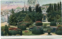 LEVANT CARTE POSTALE -JARDIN DE DOLMA BAKTCHE DEPART CONSTANTINOPLE 16-12-05 POSTE FRANCse POUR... - Cartas & Documentos