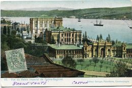 LEVANT CARTE POSTALE -VUE DU PALAIS IMPERIAL DE DOLMA-BAGTCHE DEPART CONSTANTINOPLE 11-11-05 POSTE FRANCse POUR... - Lettres & Documents