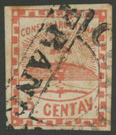 ARGENTINA: GJ.1, 5c. Small Figures, Used In Córdoba, VF Quality, Signed By Alberto Solari! - Used Stamps