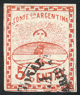 ARGENTINA: GJ.4, 5c. Large Figures, Used In Rosario, Very Rare, Signed By Alberto Solari On Back. - Gebruikt