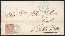 ARGENTINA: GJ.7A, 5c. With Accent, Notable SALMON-ROSE Color, Franking A Folded Cover Sent From Rosario To Bella Vista O - Autres & Non Classés
