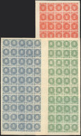 ARGENTINA: Lange Reprints: COMPLETE SHEETS Of 50 Stamps Of The 3 Values, Unmounted (5 Stamps In Each Sheet With Hinge Ma - Autres & Non Classés