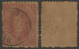 ARGENTINA: GJ.20, 3rd Printing, With The Paper Dyed Due To Dark Gum (producing A Rare Color Calle Siena Earth), Used In  - Used Stamps