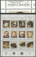 ARGENTINA: GJ.50b, 1983 Antarctic Fauna & Pioneers, Souvenir Sheet With Variety: DOUBLE IMPRESSION Of Black Color, VF Qu - Sonstige & Ohne Zuordnung