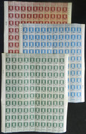 ARGENTINA: GJ.104/106, 1931 San Martín Typographed, The Cmpl. Set Of 3 Values With M.A. Overprint In COMPLETE SHEETS Of  - Officials