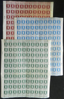 ARGENTINA: GJ.104/106, 1931 San Martín Typographed, The Cmpl. Set Of 3 Values With M.A. Overprint In COMPLETE SHEETS Of  - Dienstmarken