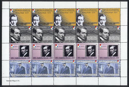 ARGENTINA: ROWING POSTAL: Guglielmo Marconi, Year 1999, Complete Sheet Of 5 Sets, MNH, Excellent Quality! - Other & Unclassified