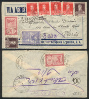 ARGENTINA: Airmail Cover Sent From Tigre To Paris On 28/NO/1930 With Very Nice Postage (total 1.14P.), VF Quality! - Sonstige & Ohne Zuordnung