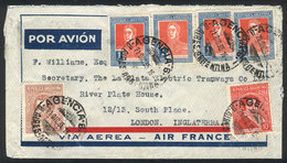 ARGENTINA: Airmail Cover Sent To England On 21/DE/1935 Franked With 4.15P. Combining Stamps From The Issues San Martín A - Other & Unclassified