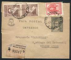 ARGENTINA: 3c. Moreno Wrapper Additionally Franked With 25c. To Pay The REGISTERED Postage From Paraná To Buenos Aires O - Other & Unclassified