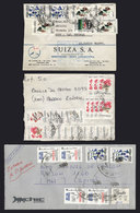 ARGENTINA: 6 Covers Posted In 1980/90 With Nice HYPERINFLATION Postages, Including 3 Pieces Combining Stamps Issued In A - Sonstige & Ohne Zuordnung