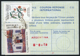ARGENTINA: IRC International Reply Coupon Of The Year 1990, Value 70c. Austral + Additional Postage (total 11.20A), VF Q - Other & Unclassified