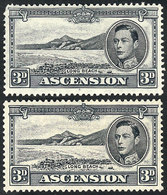 ASCENSION: Sc.44Ac, 1940 3p. Black, Perforation 13½, 2 Examples Mint Very Lightly Hinged (barely Visible Mark), VF Quali - Ascension