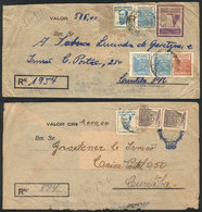 BRAZIL: RHM.EV-22 And EV-292, 2 Used Covers For Declared Values, Interesting. - Postwaardestukken