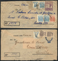 BRAZIL: RHM.EV-22 And EV-292, 2 Used Covers For Declared Values, Interesting. - Entiers Postaux