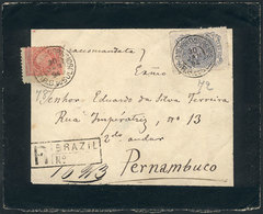 BRAZIL: Mourning Cover Sent By Registered Mail From Rio Grande Do Sul To Pernambuco On 30/JA/1894, Franked With 400Rs. ( - Autres & Non Classés