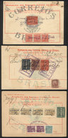 BRAZIL: 3 Interesting Postal Money Orders With Nice Postages And Rare Postmarks: PONTA PORA, YACARELIG, Etc., VF Quality - Other & Unclassified