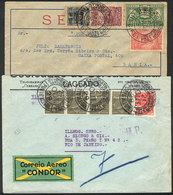 BRAZIL: 2 Airmail Covers Flown By CONDOR In 1929 And 1934, Very Nice! - Andere & Zonder Classificatie