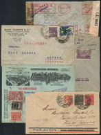 BRAZIL: 5 Covers Sent By Airmail Between 1930 And 1943, With Good Postages And Postal Markings! - Other & Unclassified