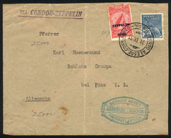 BRAZIL: Cover Flown Via ZEPPELIN, From Porto Alegre To Germany On 21/SE/1931 Franked With 2,900Rs., With Special Handsta - Other & Unclassified