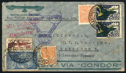 BRAZIL: 18/OC/1933 Rio De Janeiro - Germany, Cover Sent Via ZEPPELIN, With Varied Markings, VF Quality - Other & Unclassified