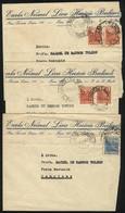 BRAZIL: 3 Covers Sent From Jaú To Poste Restante In Campinas, All Franked With 400Rs. Plus 200Rs. To Pay The Delivery Se - Other & Unclassified