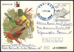 BRAZIL: RHM.BP-167, Postal Card (Brapex 88, BIRDS) Used On 19/DE/1988, VF Quality, Very Rare Postally Used, RHM Catalog  - Other & Unclassified