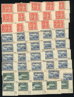 BRAZIL: Sc.260 X23 + 261 X63 + 262 X7, All WITH SHEET CORNER WITH PLATE NUMBER, Mint No Gum, Fine Quality, Catalog Value - Collections, Lots & Series