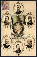 BRAZIL: Presidents Of Brazil, Portraits And Coat Of Arms, Ed.Centro Postal, Used In 1910, VF Quality - Other & Unclassified