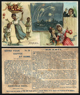 BRAZIL: Ariosa COFFEE: Old Trading Card With Views Of Fireworks In Brazil And Children Playing, Fine Quality - Other & Unclassified