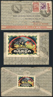 BRAZIL: Cinderella Of BUTTER 'Garza' (topic Food, Milk, Cows Etc), On Reverse Of A Cover Used On 16/FE/1934, VF! - Cinderellas