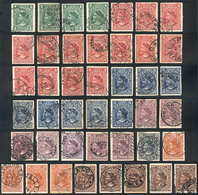 CHILE: 44 Used Stamps (issue Of  1900/1), All With Legible Cancels, Some Very Interesting! - Chile