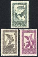 NORTH KOREA: Sc.639/641, 1965 Butterflies, Compl. Set Of 3 Values, MNH, Excellent Quality! - Korea, North