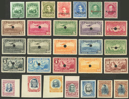 COSTA RICA: PROOFS, Specimens, Etc., Interesting Lot Of About 29 Stamps, Including Some Imperforate Examples, And 2 Tria - Costa Rica