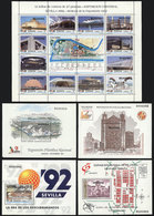 SPAIN: 5 Modern Souvenir Sheets, All With MUESTRA Overprint, Excellent Quality, Very Scarce And THEMATIC Lot, Low Start! - Autres & Non Classés