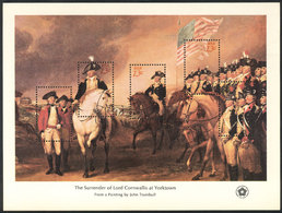 UNITED STATES: Sc.1686g, 1976 Souvenir Sheet With 5 Stamps, Painting "The Surrender Of Lord Cornwallis At Yorktown", Wit - Other & Unclassified
