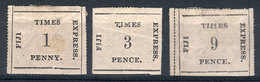 FIJI: Sc.6 + 7 + 9, The First Two With Gum, The Latter Without Gum. All With Minor Defects (thinned Or With Creases), Bu - Fiji (1970-...)