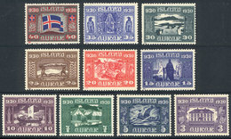 ICELAND: Sc.152/161, 1930 Millennium Of The Parliament, The First 10 Values Of The Set, Unmounted, Excellent Quality, Ca - Other & Unclassified