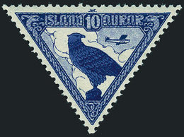 ICELAND: Sc.C3, 1930 Hawk And Airplane, Unmounted, Excellent Quality, Catalog Value US$60. - Other & Unclassified