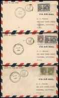 NIGERIA: 3 Covers Sent To USA On 14/DE/1941, FIRST FLIGHTS LAGOS - San Juan, And Miami - Port Of Spain, One With Minor D - Nigeria (...-1960)