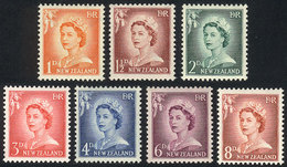 NEW ZEALAND: Sc.306/12, 1955/9 Elizabeth II, Complete Set Of 7 Unmounted Values (the Low Value 2p. Hinged), Excellent Qu - Autres & Non Classés