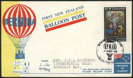 NEW ZEALAND: 7/NO/1965 First Balloon Flight, Card Of Very Fine Quality! - Autres & Non Classés