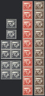 PALESTINE: Sc.82/84, 1927/42 250m., 500m. And 1£, The 3 High Values Of The Set, 10 Examples Of Each Value, MNH, Excellen - Palestina