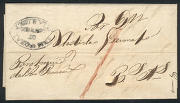 PARAGUAY: Entire Letter Dated Asunción 20/JUN/1862, Sent To Buenos Aires Per Steamer "Ypora", With The Oval Black-gray M - Paraguay