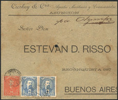 PARAGUAY: Front Of Cover Franked With 40c., Sent To Buenos Aires On 1/DE/1897, Very Nice! - Paraguay