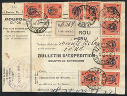 PERU: Large Part Of A Dispatch Note For A Parcel Post Sent From Catacaos To USA On 15/OC/1930 With Handsome Postage Of S - Pérou