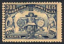 PORTUGAL: Yv.106, 1894 Henrique Aviz 300R. With DOUBLE PERFORATION Variety On The Left, VF. Catalog Value Euros 150+ - Sonstige & Ohne Zuordnung