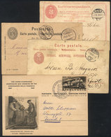 SWITZERLAND: 4 Postal Cards Used Between 1872 And 1947, Interesting! - Sonstige & Ohne Zuordnung