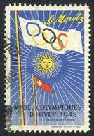 SWITZERLAND: Winter Olympic Games Of St. Moritz, Year 1948, Used, Fine Quality! - Vignetten (Erinnophilie)